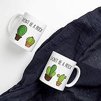 Vista 5 de Trend Setters Don't Be a Prick – Diseño de cactus suculenta – Frase Punny – Taza divertida de café o té de 11 oz – Perfecto para regalar