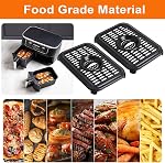 Air Pièces de rechange de friteuse pour Ninja Foodi DualZone Air Des friteurs, 2 PCS Classe alimentaire Air Boîte à griller en plaque de croustilles pour Ninja DZ090 DZ201 DZ100 Air Fryer, lave-vaisselle en sécurité