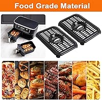 Vista 4 de Juego de freidora de aire de 6 piezas para Ninja Foodi DZ090 DZ201 DZ100, 4 forros inferiores para horno y 2 sartenes de cocina para protección