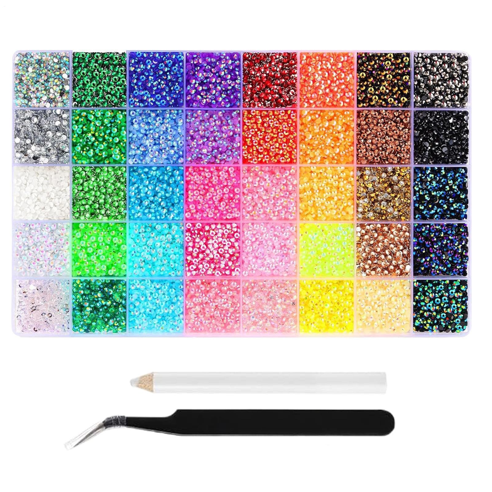 Diamantes de imitación de resina con parte trasera plana para manicura y ropa
