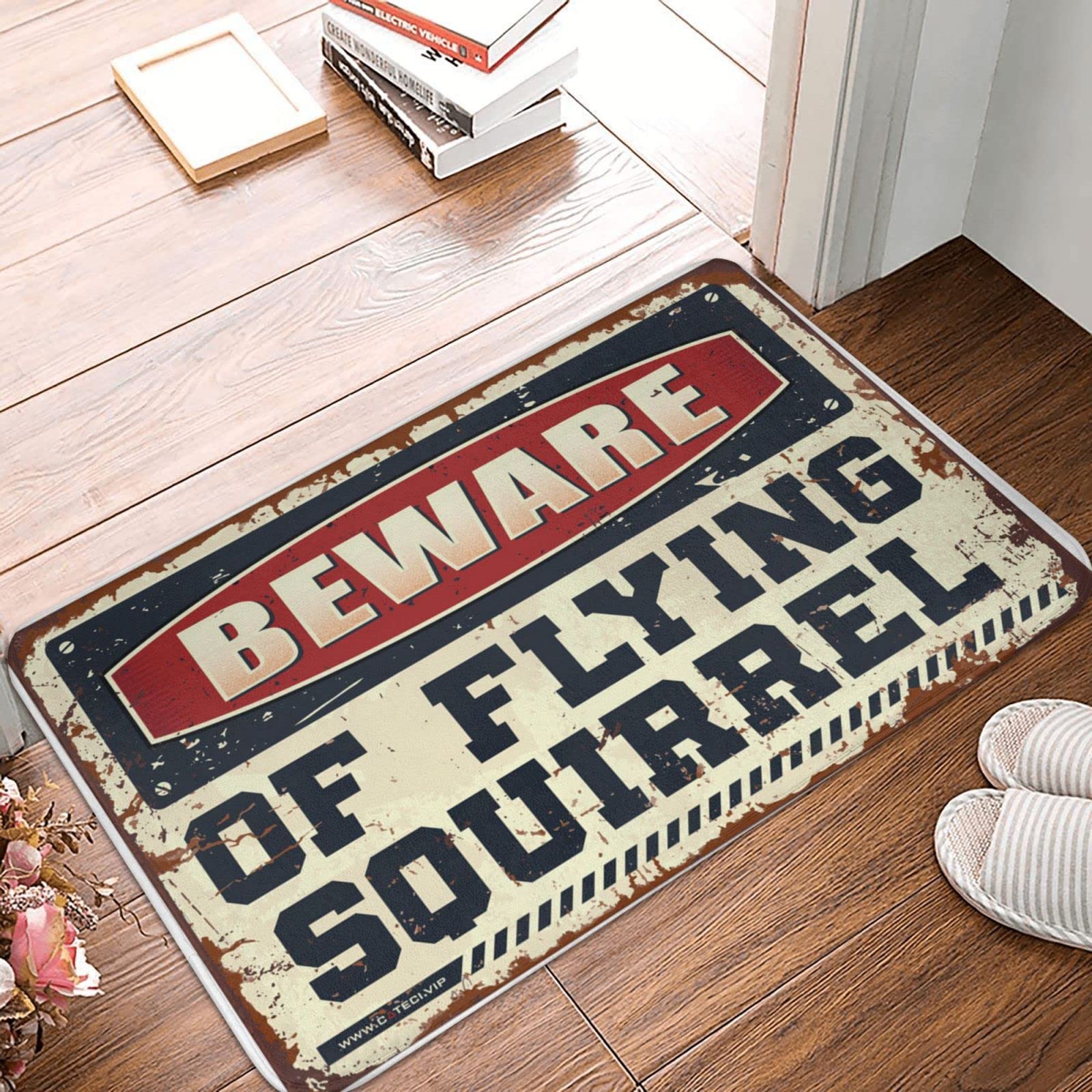 Tapis de porte d'entrée extérieur 50x80cm Beware of Flying Squirrel