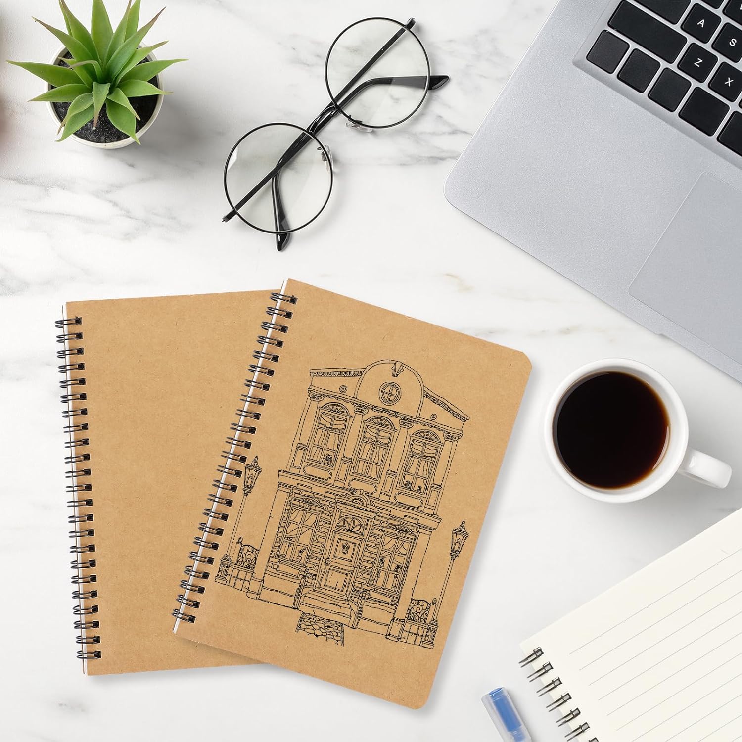MIVIDE 48 Pack A5 Bulk Spiral Notebooks with Kraft Cover, 8 x 5.9 Inch 120 Pages Spiral Lined Notebook Journal, Ruled Lined Travel Bulk Writing Paper Notebook for School Business Office Supplies