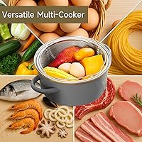 Vista 5 de Cesta de vapor de acero inoxidable, cesta de vapor para verduras para olla instantánea, accesorios de 6 u 8 cuartos de galón, inserto instantáneo