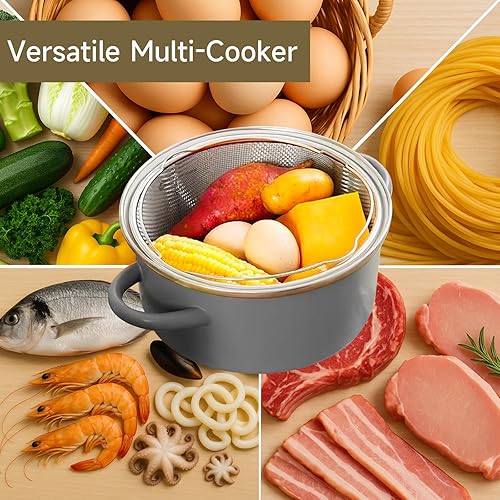 Miniatura 5 de Cesta de vapor de acero inoxidable, cesta de vapor para verduras para olla instantánea, accesorios de 6 u 8 cuartos de galón, inserto instantáneo de
