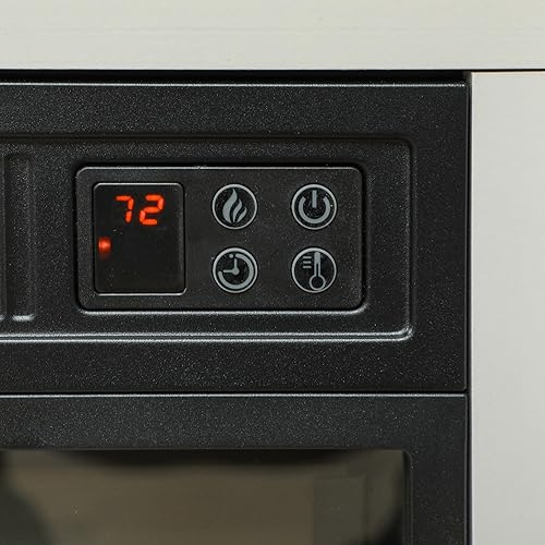 Miniatura 8 de HOMCOM Chimenea eléctrica independiente de 27 pulgadas con mantel envolvente, calentador reemplazable con efecto de llama ajustable, registro