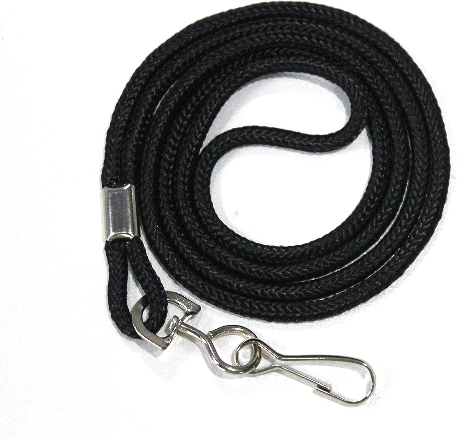 Bulk 100 Pack Black ID Lanyard for namen tag badge 1/8"(3MM) Neck Lanyard with Swivel Hook for ID work Badge