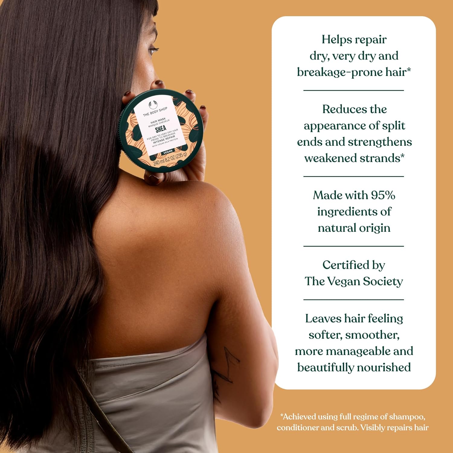 The Body Shop Shea Butter Richly Replenishing Hair Mask – For Dry Hair Prone to Breakage – 8.2 oz
