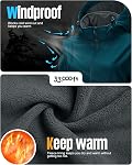 33,000ft Women's Waterproof Softshell Long Rain Jacket with Hood Fleece Lined Windproof Windbreaker