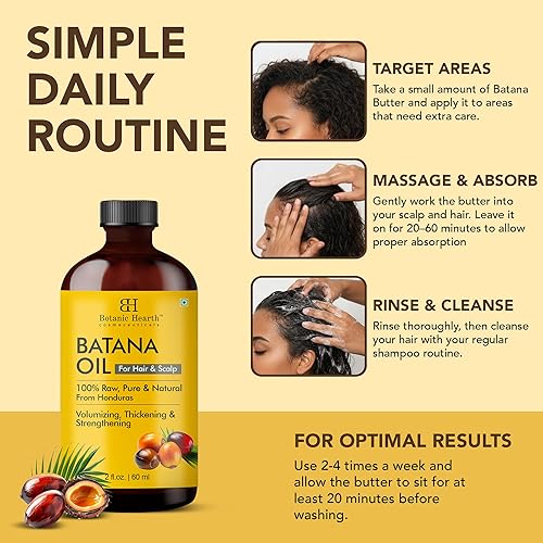 Miniatura 5 de Botanic Hearth Aceite de batana para el crecimiento del cabello, Dr. Sebi, 100% puro de Honduras, para el crecimiento del cabello, el tratamiento