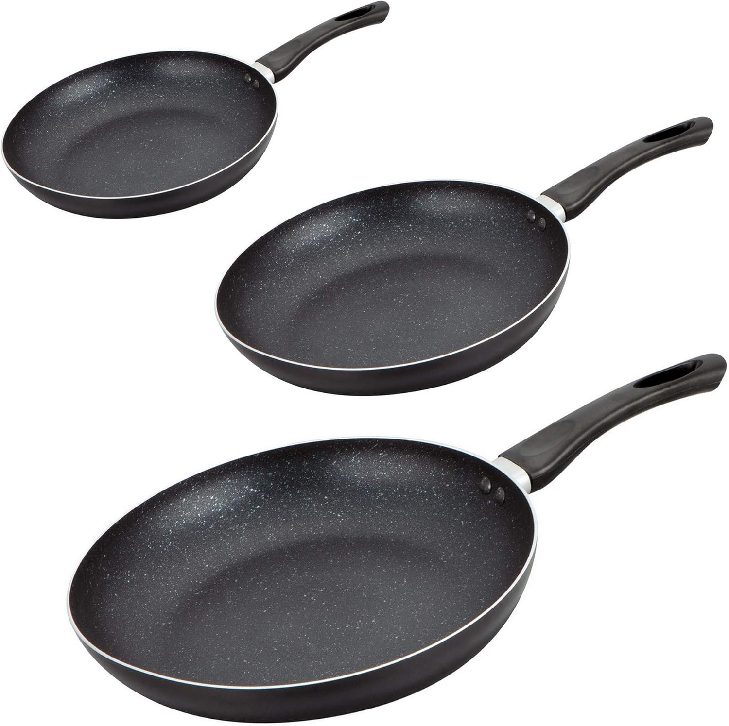 0008117 - Set 3 Poêles 20/24/28 cm - Aluminium Pressé - Revêtement Pierre - Tous feux Dont Induction - Sans PFOA