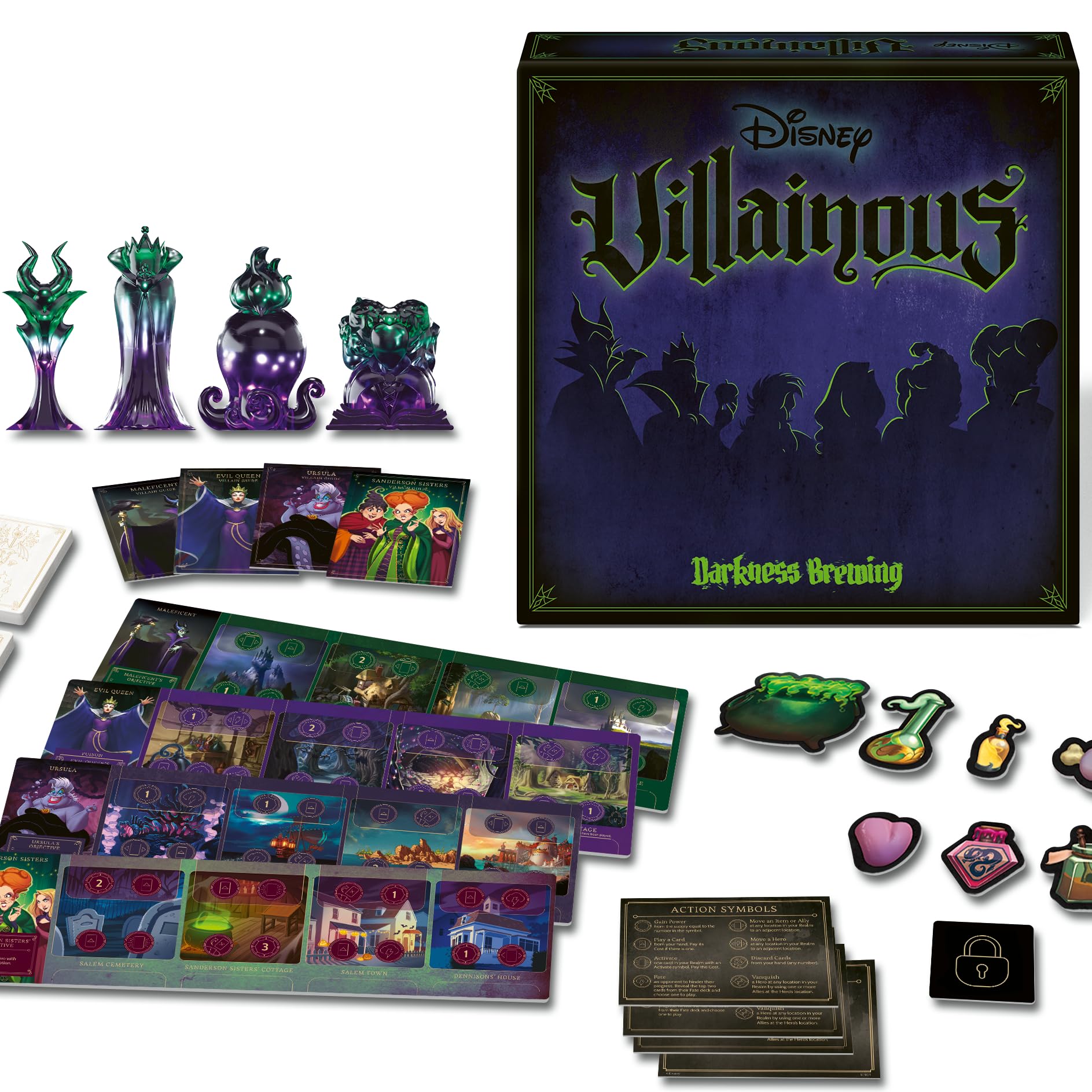 Disney Villainous - Four Character Collection Board Game - Family Strategy Game Featuring Favorite Disney Villains - Ages 10 and Up