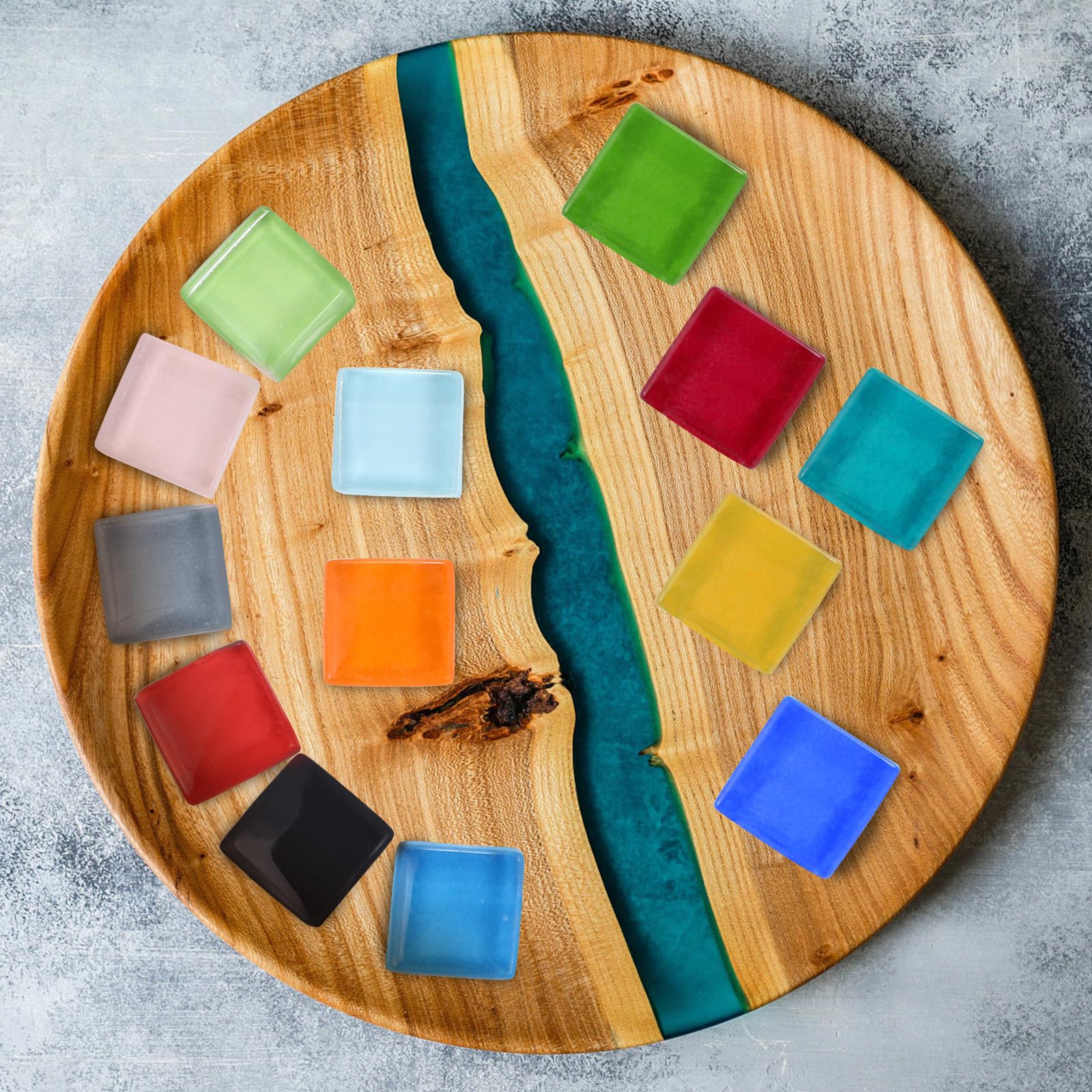 Teselas de Mosaico Cuadradas de Cristal 1200 Piezas para Manualidades