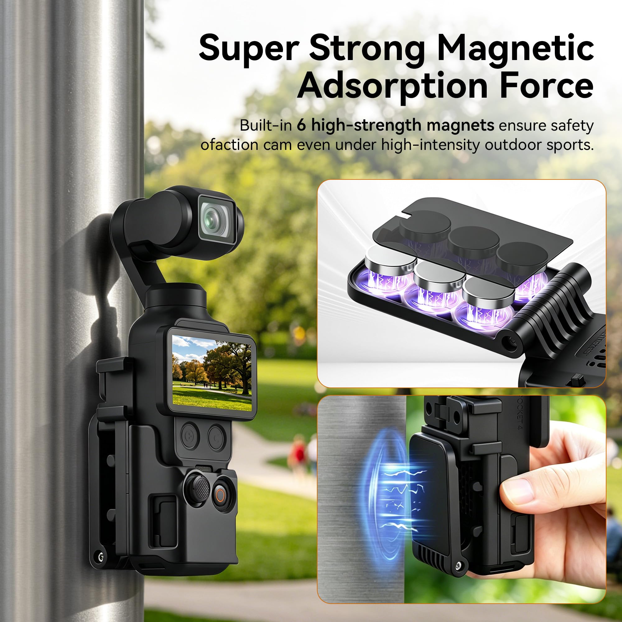 UTEBIT Support Magnétique pour DJI Osmo Pocket 3, Support De Boîtier à Succion Magnétique sur Bureau Réglable à 180°, Adaptateur d'Extension Multifonctional pour Accessoire Pocket3 UTEBIT Support Magnétique pour DJI Osmo Pocket 3, Support De Boîtier à Succion Magnétique sur Bureau Réglable à 180°, Adaptateur d'Extension Multifonctional pour Accessoire Pocket3