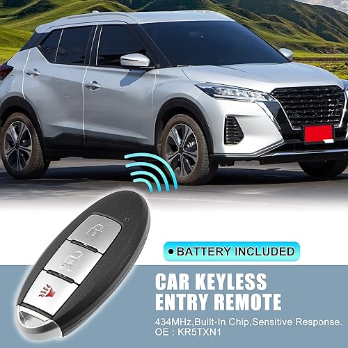 Miniatura 2 de X AUTOHAUX 434MHz KR5TXN1 - Llavero de repuesto inteligente de proximidad sin llave para Nissan Kicks 2018-2021 para Nissan Rogue Sport 2019-2021, 3