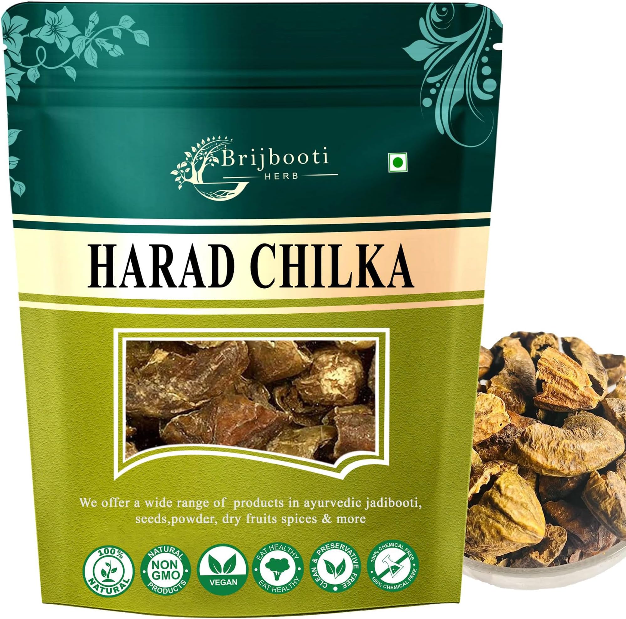 Birju Mahavir 1 Kg Badi Harad Chilka - Yellow Terminalia Chebula Without Seed...
