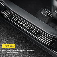 Vista 2 de para Toyota Highlander 2025 2024 2023 2022 2021 2020 Protector de umbral de puerta, Premium 304 Acero inoxidable Protector de entrada de puerta