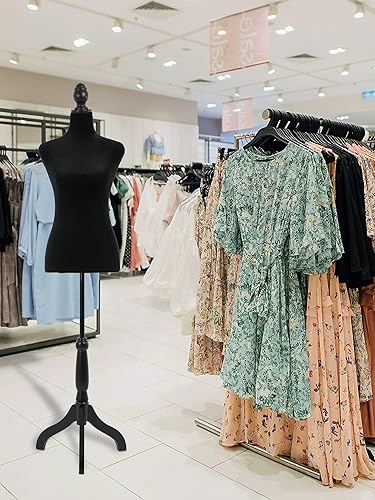 Miniatura 7 de Maniquí, maniquí ajustable de 49.6-63.4 pulgadas, cuerpo femenino, maniquí de vestido de madera maciza con soporte, maniquí de costura femenina,