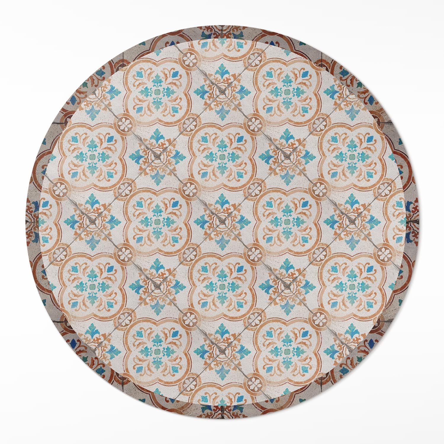 Tapis vinyle durable et élégant PVC motif Mosaïque Antique pour sol intérieur
