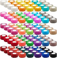 Vista 8 de BQTQ 120 rollos de vendaje autoadhesivo de 1 pulgada x 5 yardas, cinta atlética negra, vendajes elásticos autoadhesivos, cinta para esguinces