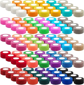 BQTQ 120 Rolls Elastic Adhesive Tape 1 Inch Self Adherent Stretch Bandages