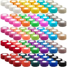 BQTQ 120 Rolls Elastic Adhesive Tape 1 Inch Self Adherent Stretch Bandages | Breathable Athletic Tape, Self Stick Stretch Sports Wrap, Elastic Self Adhesive Wrap for Wrist Ankle Sprains