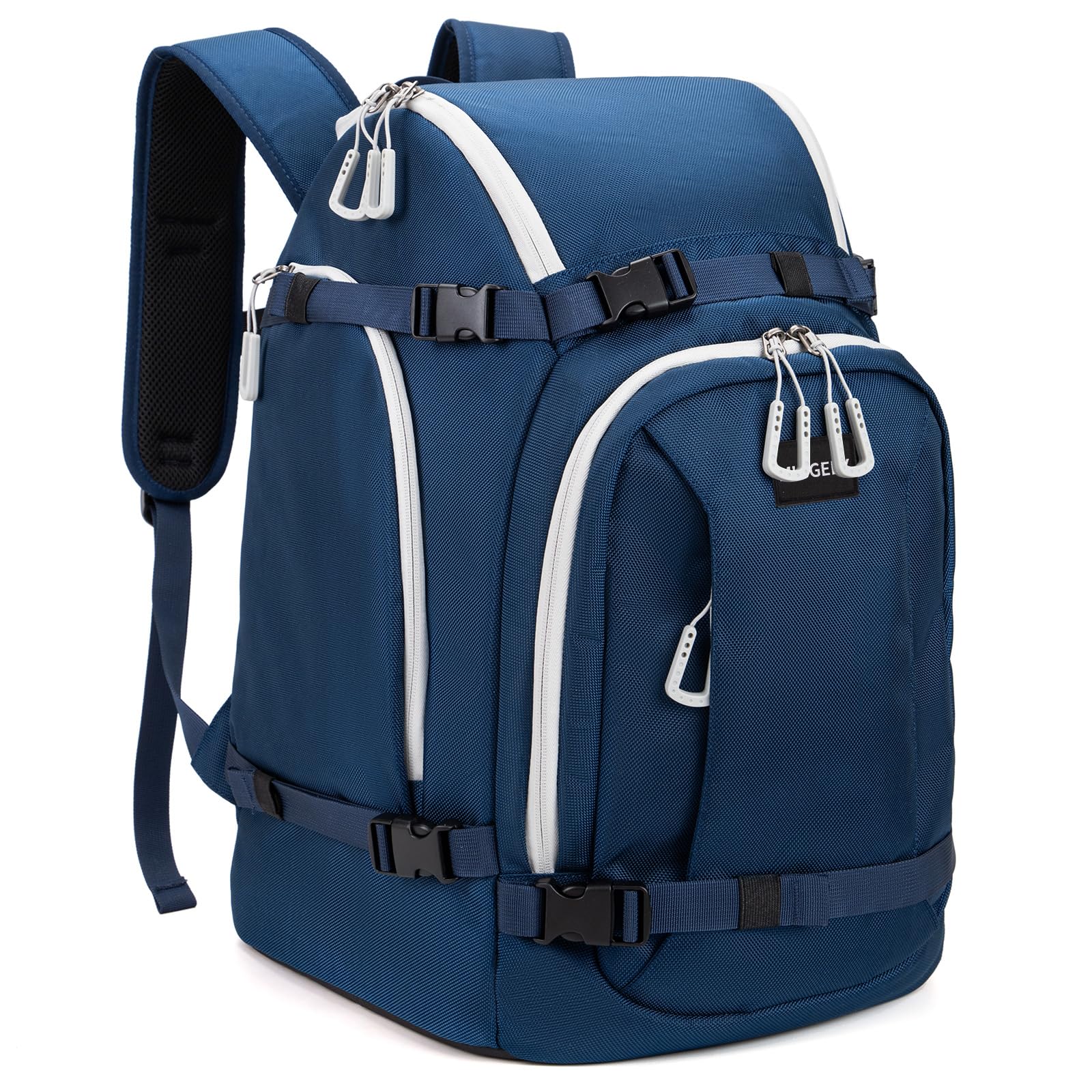 MIGGEEY Borsa per scarponi da sci con scomparto per casco e scomparto per stivali [50 l], zaino da sci con tasca per casco, borsa da sci con funzione di tracolla e spazio per accessori da sci