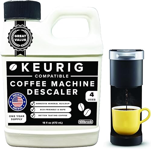 Descalcificador de cafetera  1 año de suministro descalcificador concentrado para Keurig  Limpiador de cafetera de 16 onzas para Breville,
