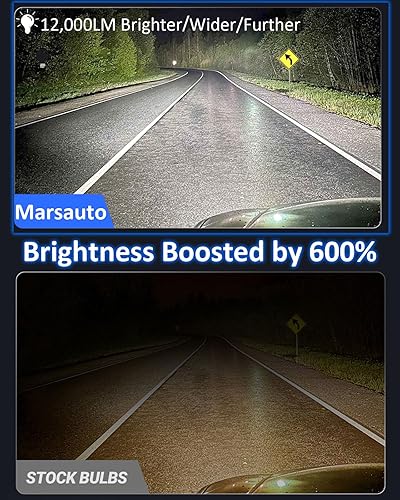 Vista 9 de Marsauto Bombillas LED antiniebla H11 H8 H16, 6000 K xenón blanco, chips CSP brillantes superiores de 360 grados DRL, bombillas halógenas