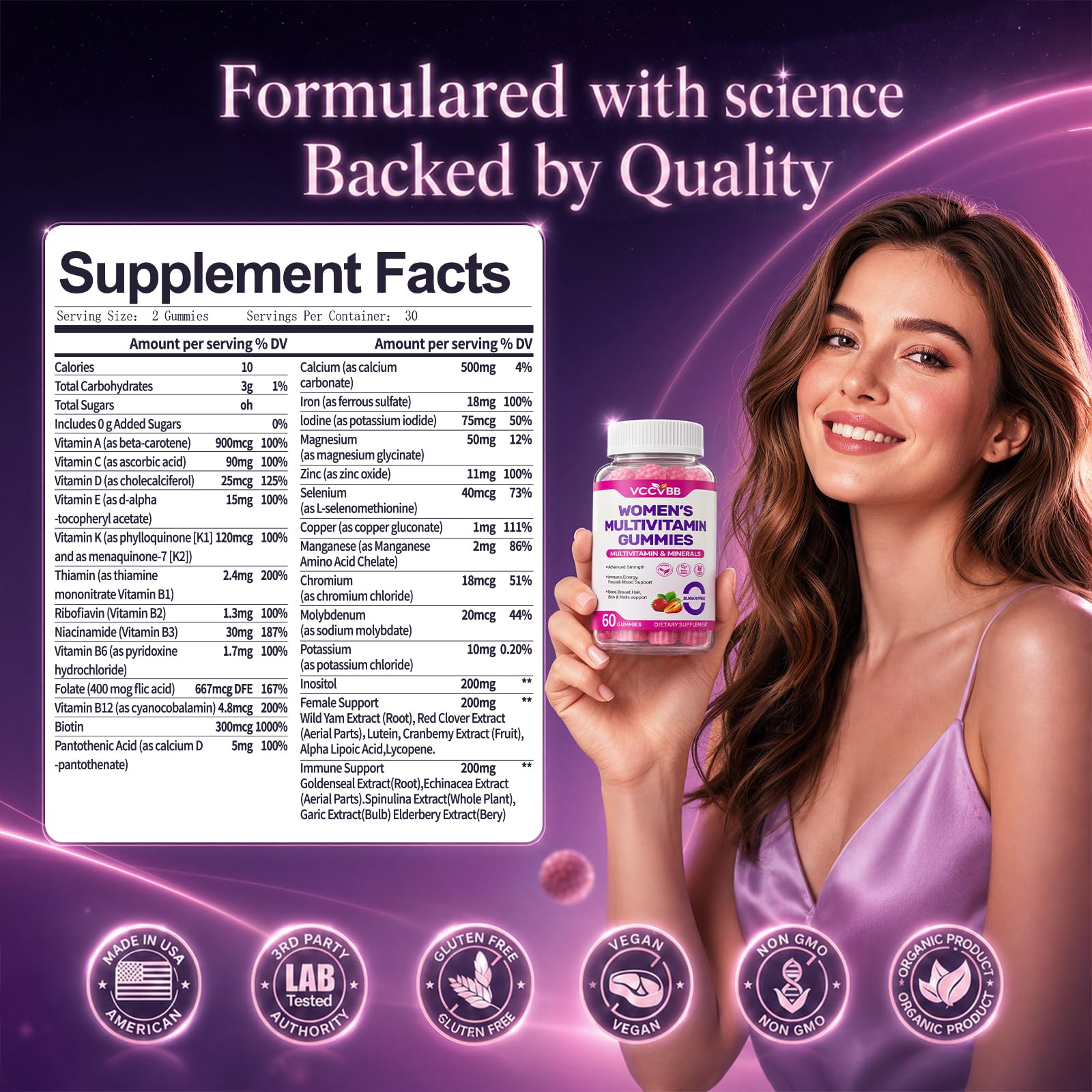 Women's Multivitamin Gummies, Strawberry Flavor, 60 Count — Amazon image 8