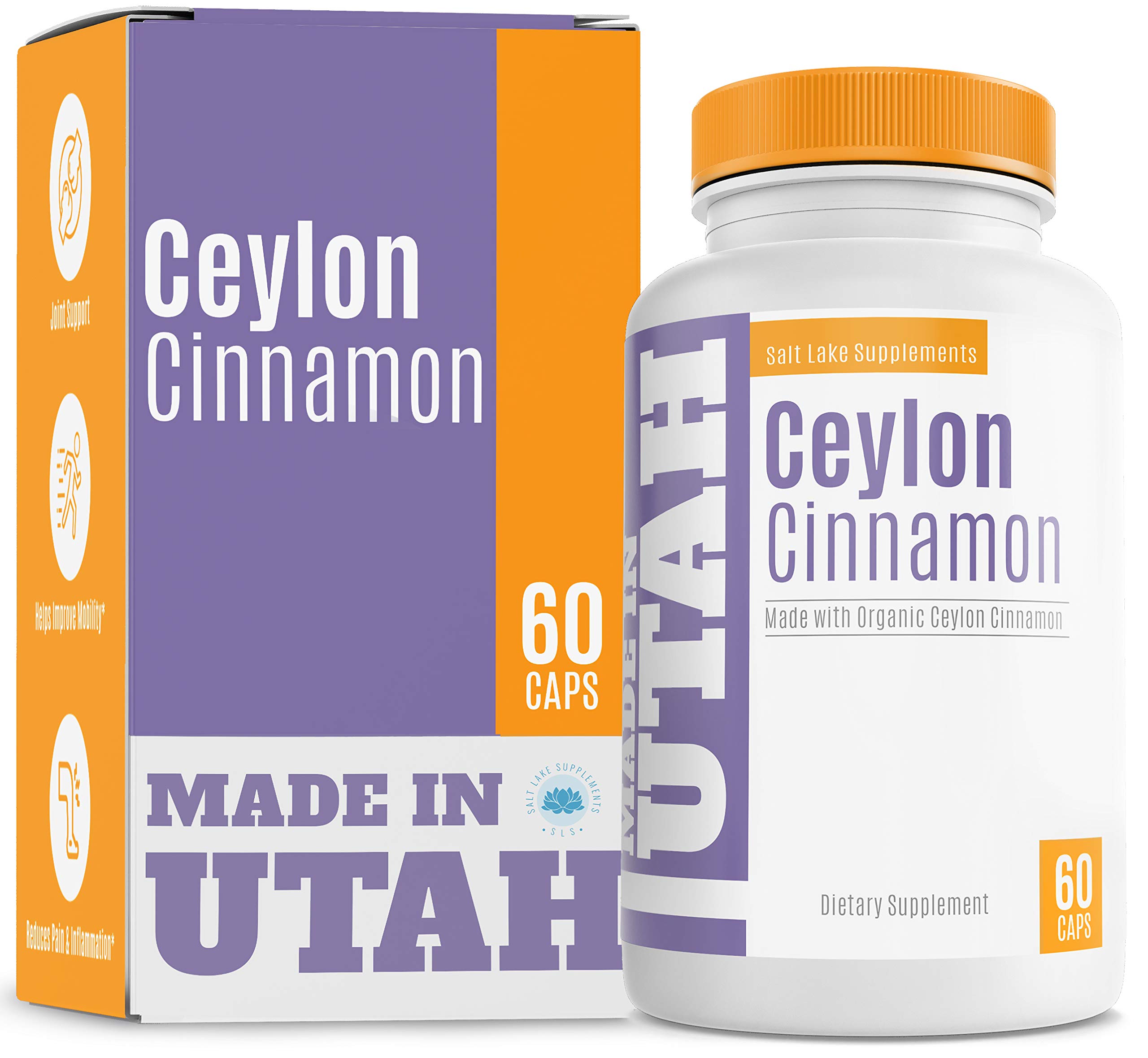Organic Ceylon Cinnamon for Joint Health and Cardiovascular Support - Rich in Antioxidants to Boost Overall Health & Well-Being - 60 Capsules