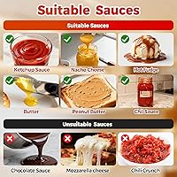 Vista 7 de Dispensador de queso Nacho con bomba de acero inoxidable, calentador de queso de 2.6 cuartos de galón, dispensador de bomba de queso caliente