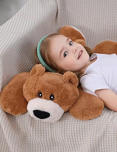 Miniatura 5 de Animales de peluche de oso con peso de 5 libras, 24 pulgadas para niños, adultos, niños y niñas, bonito juguete de almohada suave para Navidad, San