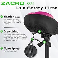 Vista 5 de Zacro Cojín de asiento de bicicleta, funda acolchada de gel para asiento de bicicleta para hombres y mujeres, cómodo, asiento de bicicleta