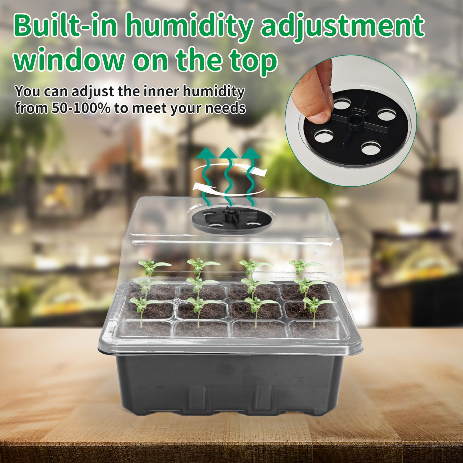 NAMOTEK Station de Germination 5 pièces avec Tapis Chauffant & Lampe de Croissance – 60 cellules, Mini-Serre