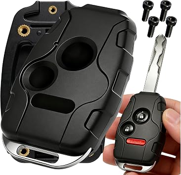 Key Fob Cover for Honda Accord 2003-2012, Civic 2006-2013 | Premium Scratch & Crack-Resistant Build with 304 Stainless Steel Loop | Also Fits Pilot 2009-2015, CRV 2005-2006 2, 4-Button