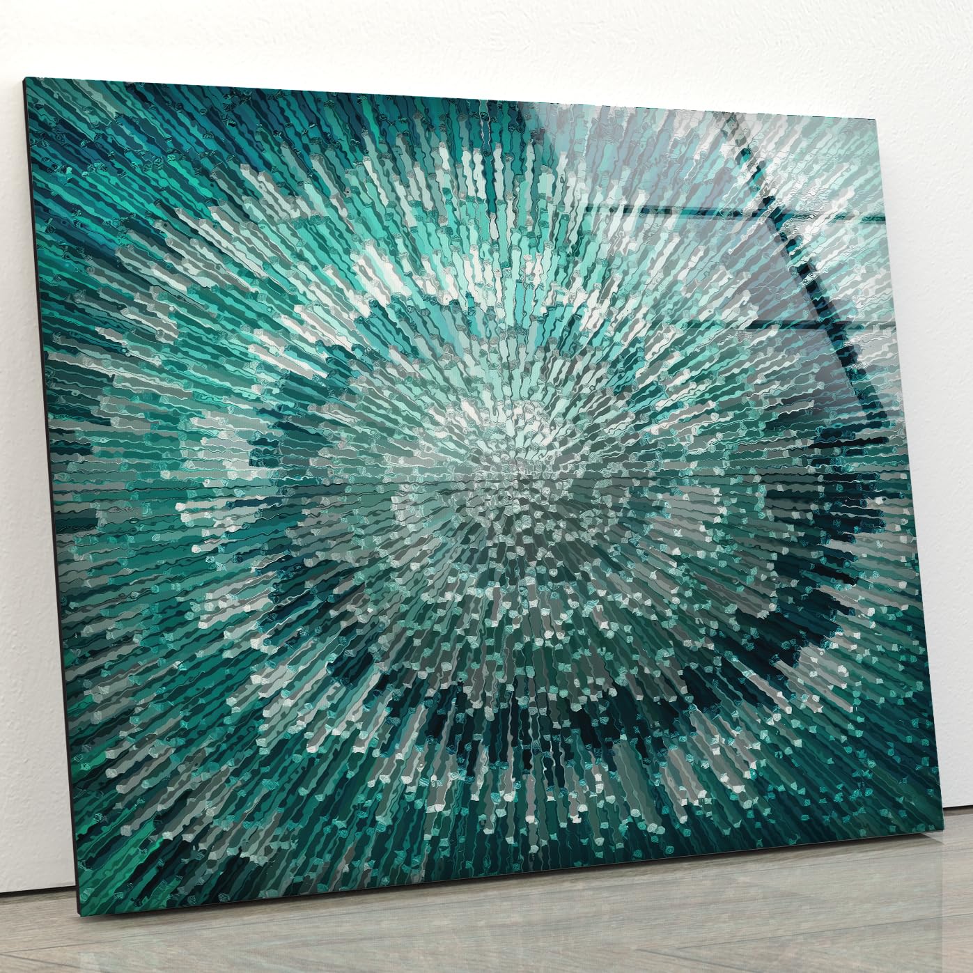 My Photostation.com 20x20'' Turquoise Abstract Wall Art for Living Room Decor
