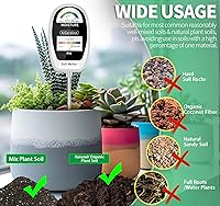 Vista 4 de Kit de prueba de suelo AiGerdinn, medidor de humedad del suelo 2 en 1, medidor de pH del suelo - Dial dual - Muestra resultados simultáneamente