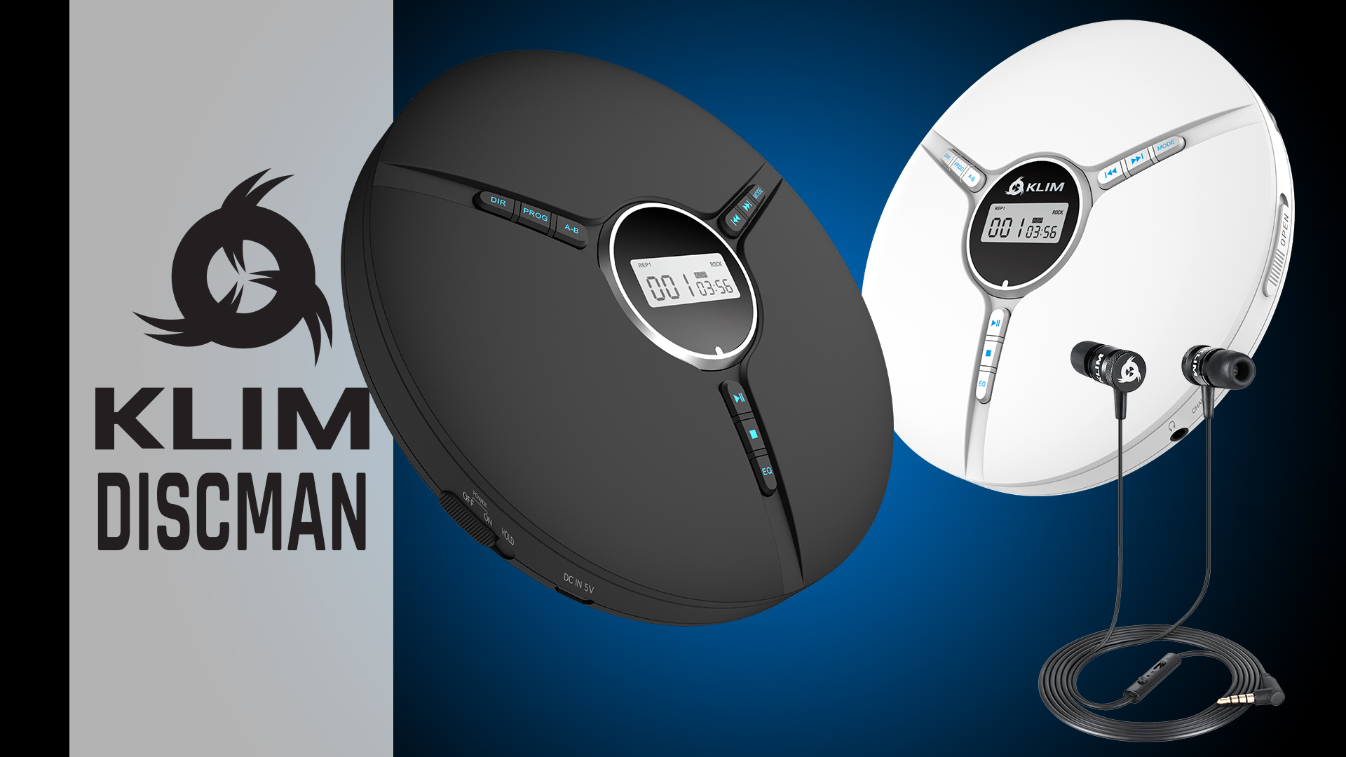 KLIM Discman Portable CD Player with Headphones, Built-in Battery