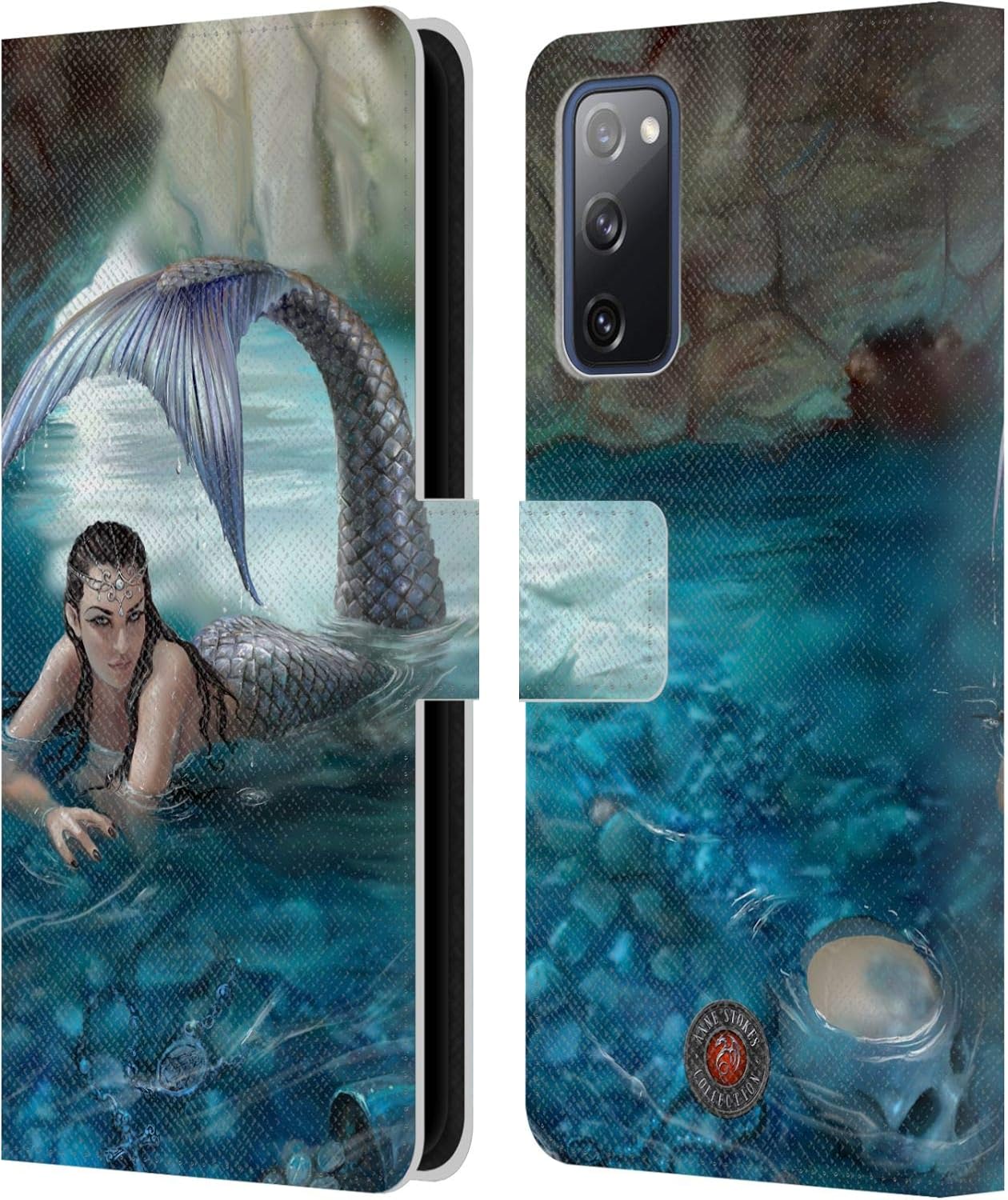 Head Case Designs Officially Licensed Anne Stokes Hidden Depths Mermaid and Angels Leather Wallet Case Compatible with Samsung Galaxy S20 FE / 5G