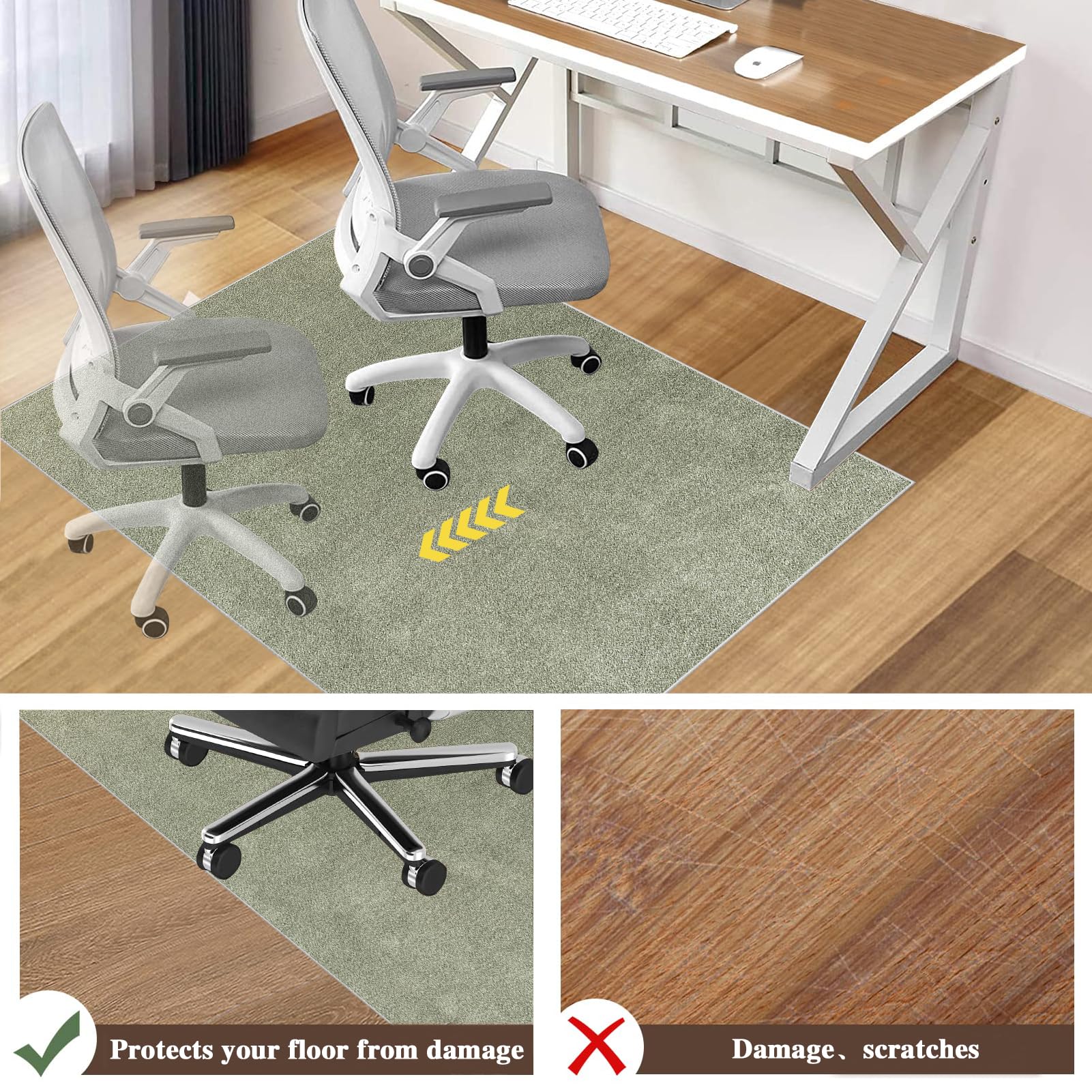 Ultra Tappetino protettivo per pavimenti, 150 x 190 cm, antiscivolo, ideale per sedie da ufficio, giochi e taglierine, perfetto per moquette e pavimenti in legno.