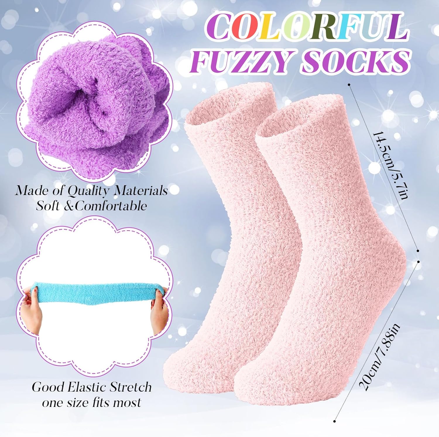 12 Pairs Fuzzy Socks Bulk for Women Warm Fluffy Winter Soft Sleep Slipper Socks for Home Outdoor Valentine's Day - Image 3