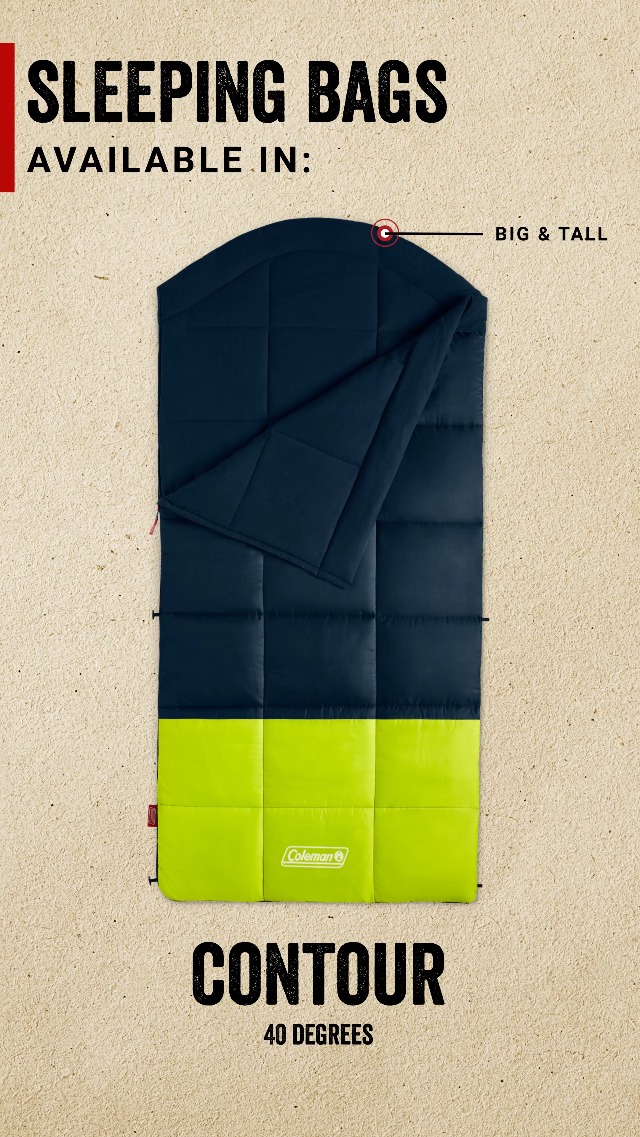 Amazon.com : Coleman Kompact 20°F/30°F/40°F Sleeping Bag, Cool