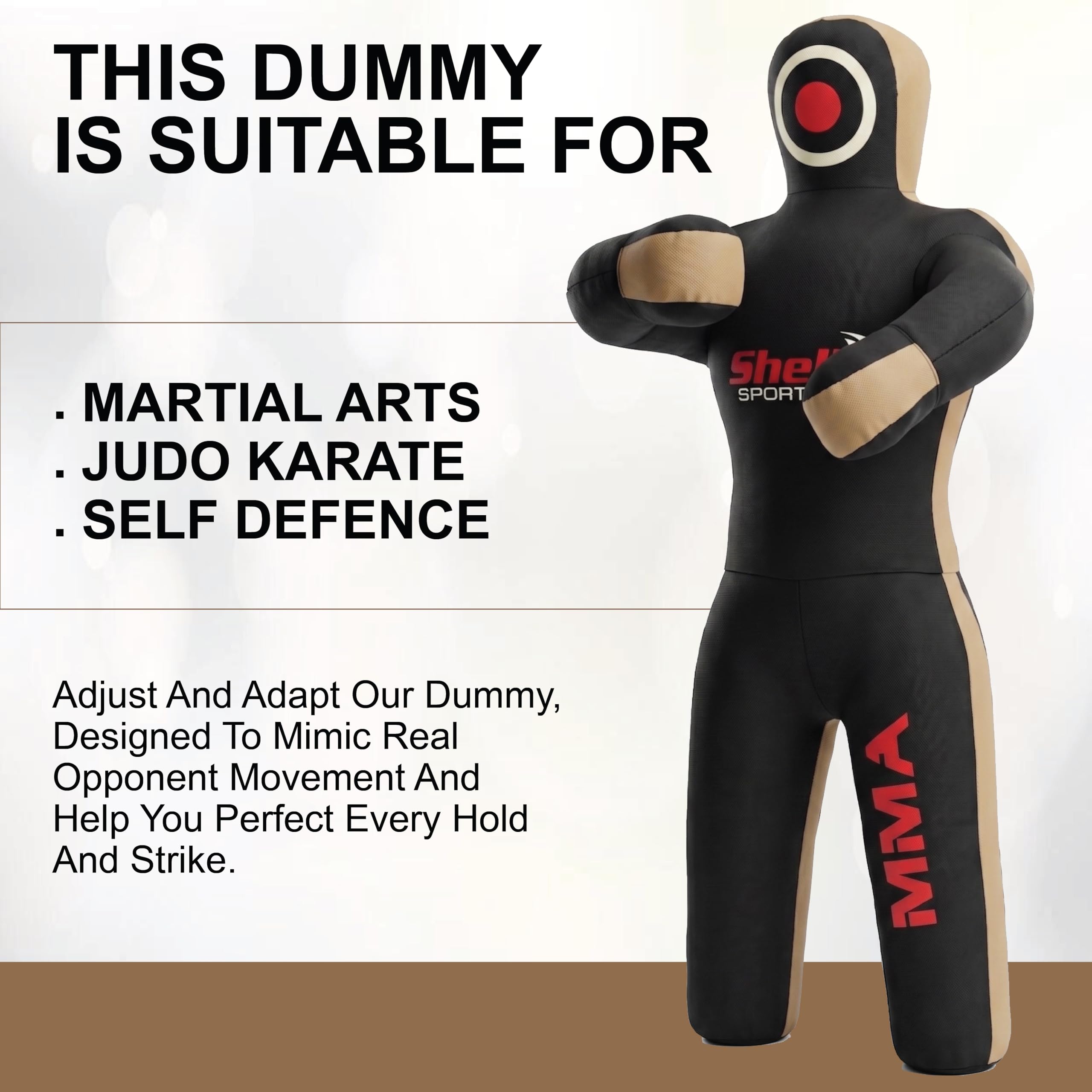 Shelly Mannequin de combat MMA pour enfants Sac de frappe BJJ, Jitsu brésilien Position debout, arts martiaux, boxe, karaté, entraînement – Non rempli
