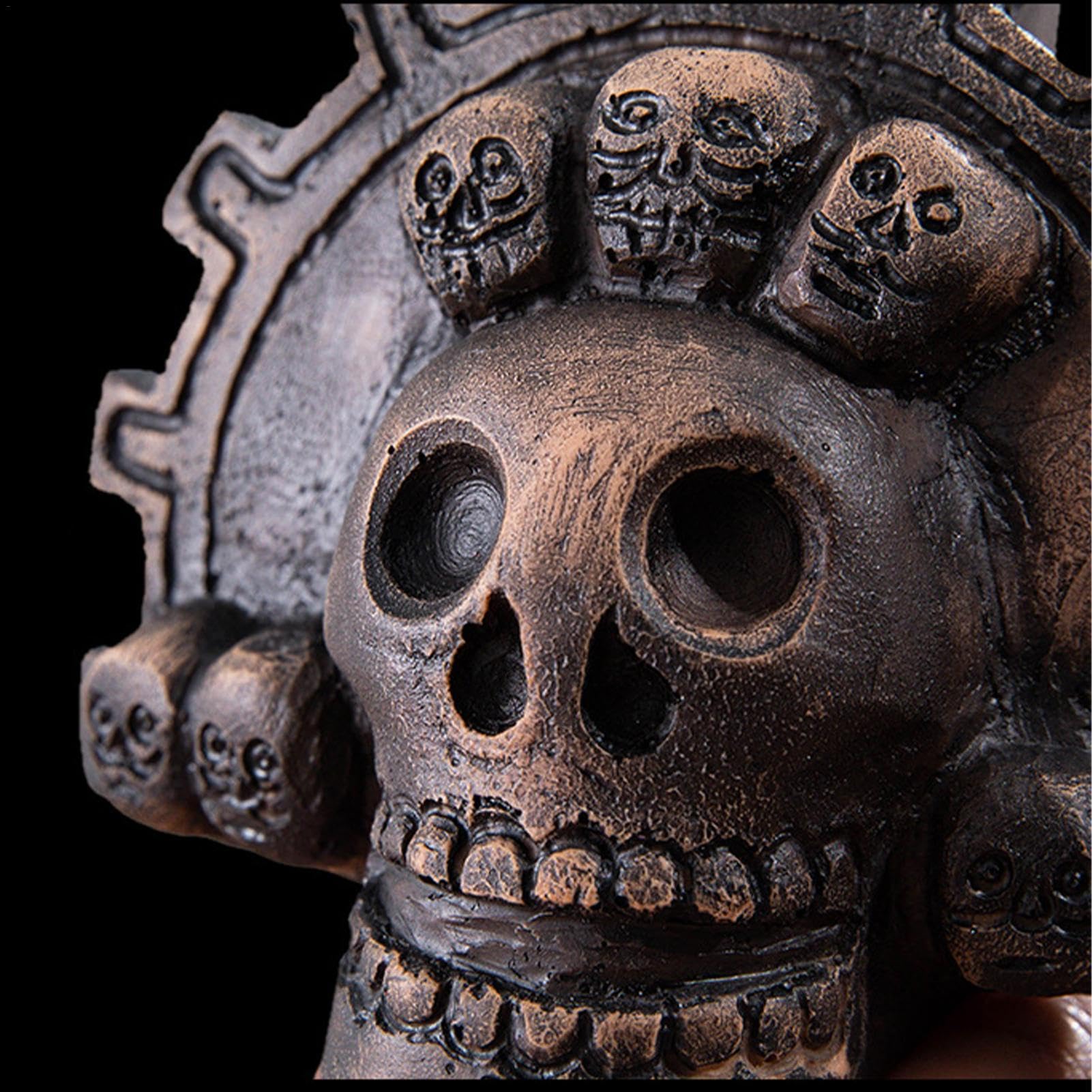 Sifflet De La Mort Aztèque En Céramique - Cri Réaliste Et Terrifiant - Forme Crâne - 12,4x9x10,7 Cm - Pour Halloween, Collections