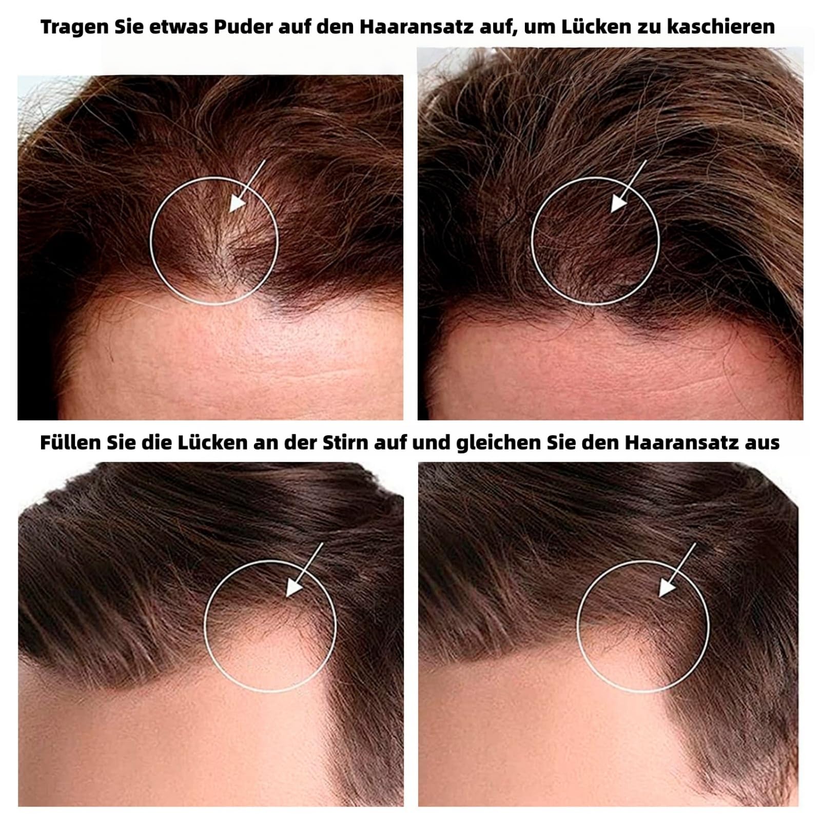 Watch Me Out Haarkaschierer,Haaransatz Concealer Puder,Wasserdicht Schweißfest Haarverdichtungspuder,Natürliches Haar Make-up zum Kaschieren von lichten Haaren,Schont Das Haar