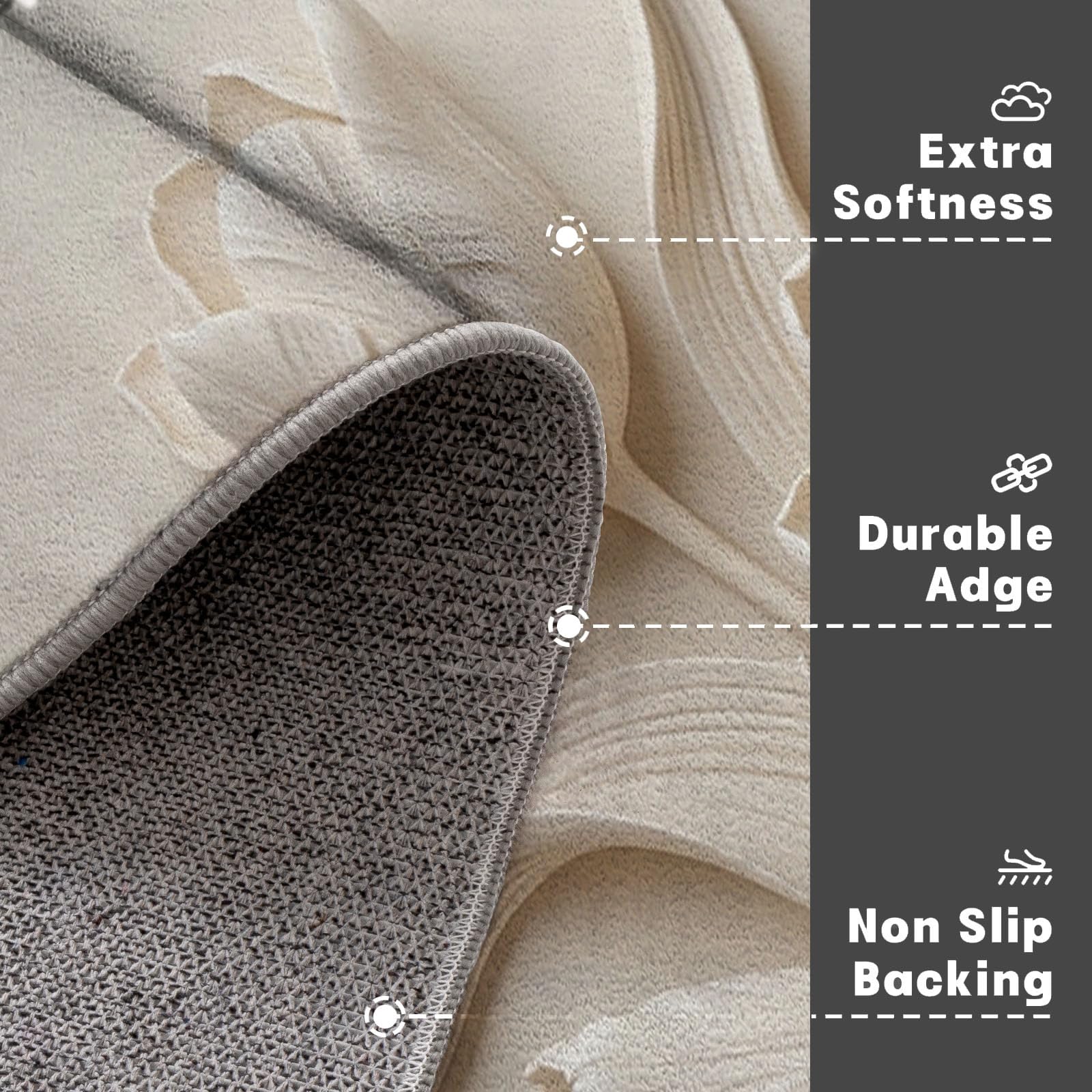 Zerbino Ingresso Interno Rilievo Tridimensionale Un Elegante Tulipano, Zerbino Di Benvenuto Lavabile Morbida Piante Naturali, Antiscivolo Tappeto Da Decorazioni Beige Per Casa Porta, 60X90Cm