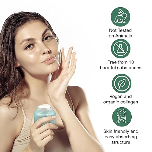 Miniatura 6 de Crema facial orgánica de triple colágeno antienvejecimiento para el cuidado de la piel, 1.7 fl oz, hidratante reafirmante con ingredientes naturales