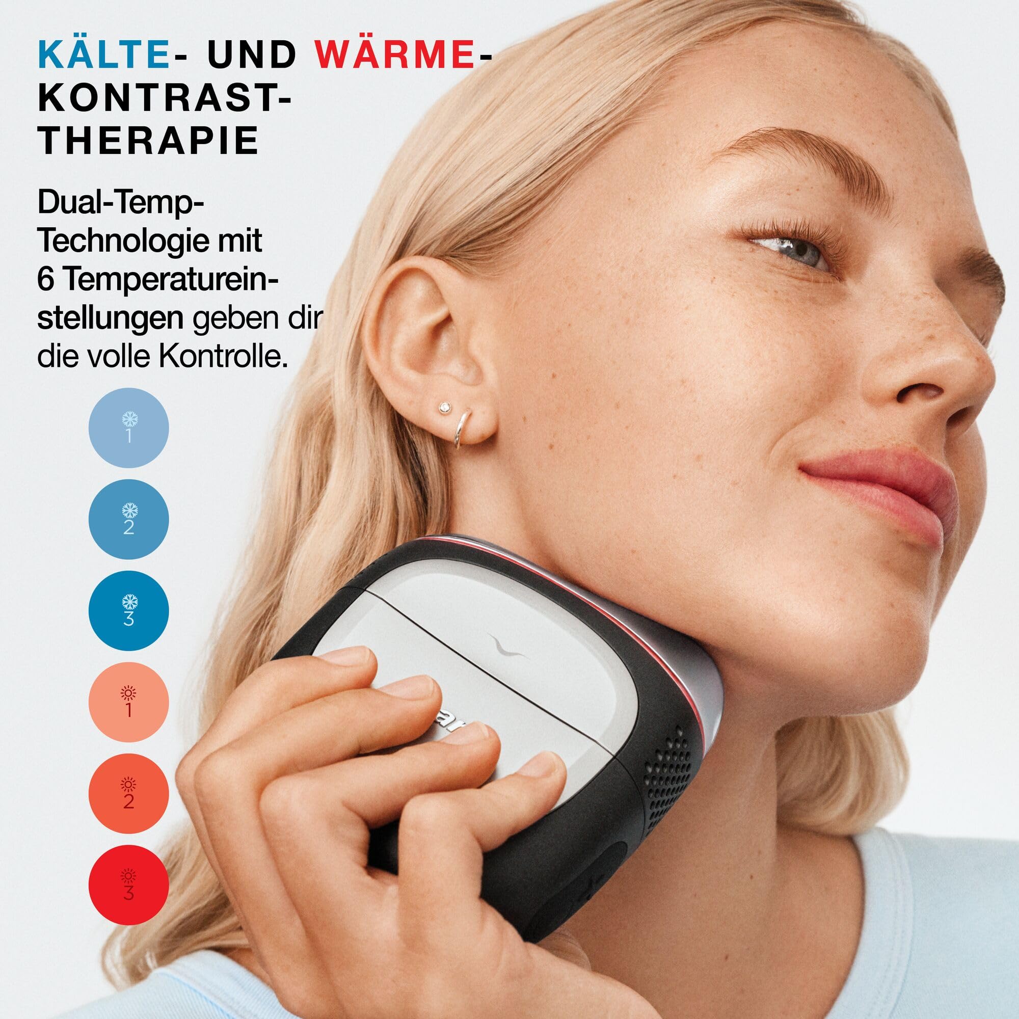 Shark DePuffi Instant Hot + Cold Kontrasttherapie-Gerät, in Zusammenarbeit mit Dermatologen entwickelt, um mit 6 temperaturgesteuerten Stufen Schwellungen zu reduzieren, zu beruhigen & zu konturieren.