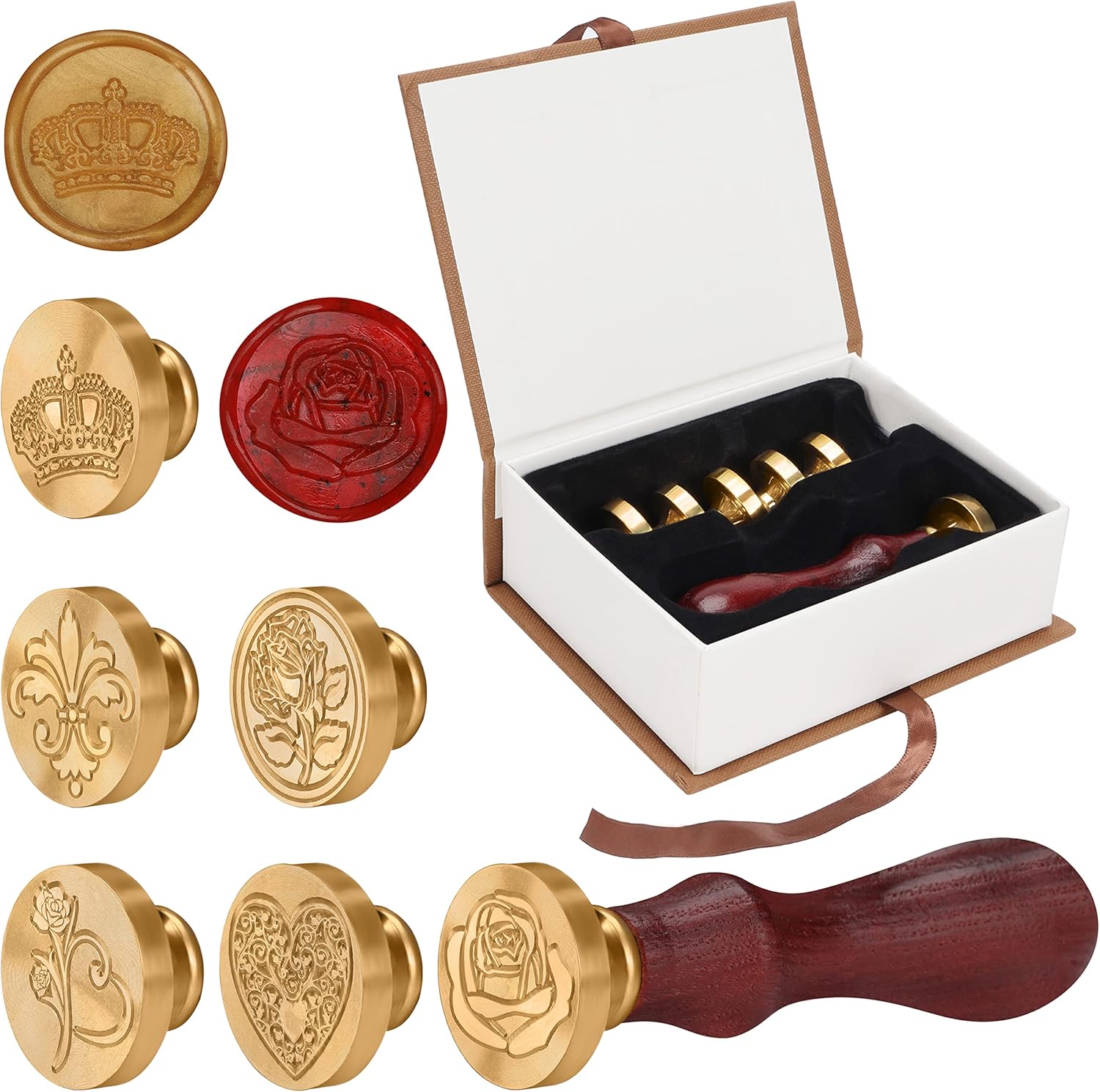 RoseFlower Wachsstempel Set - Vintage Siegel Mit Zepterstempel Für DIY