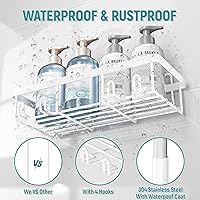 Vista 4 de 5 Pack Shower Caddy Organizer Rack Shelf for Inside Shower, Self Adhesive Wall Storage Basket Rustproof Stainless Steel Shampoo Holder Bathroom
